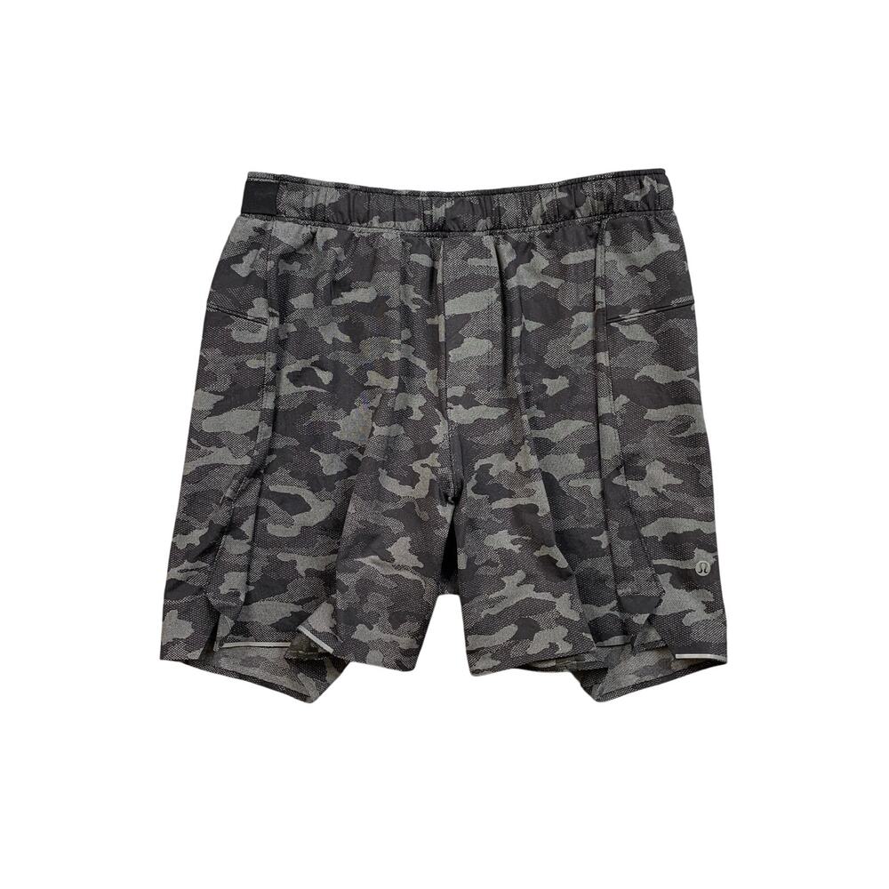 Lululemon Shorts Mens M Medium Black Camo Surge Inner Lined Running Reflective